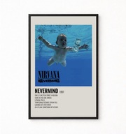 Plakat A4 z ramką NIRVANA "NEVERMIND" 21x29,7cm