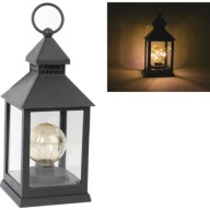 MINI Latarenka LED solarna balkon lampion ogrodowy czarna dekoracja retro