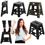 KRZESŁO TABORET DRABINKA STOPIEŃ SKŁADANY KUCHENNY ANTYPOŚLIZGOWY CZARNE