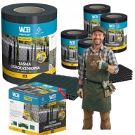 TAŚMA OGRODZENIOWA ANTRACYT SZARA WDB PVC DO OGRODU POWLEKANA PCV 19CMX35M