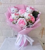 HELLO KITTY SZTUCZNE KWIATY BUKIET PREZENT NA WALENTYNKI