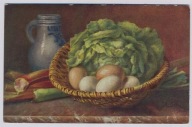 Martwa natura kufel ? Rabarbar Sałata Jaja ok.1914r. o095