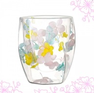 Szklanka termiczna z hortensją żółtą, niebieską i różową 250 ml 1szt