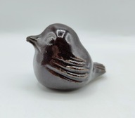 Ręcznie wykonany ceramiczny CUDNY PĘKATY ptaszek 7 cm