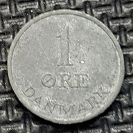 *DANIA [0644]a*1 ore 1957 Król Fryderyk IX, Korona, Monogram DANMARK*1 ORE