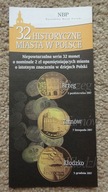 Foldery 2 zł historyczne MIASTA POLSKIE ,kompl.10 szt,stan I