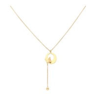 56171 Celebrytka złota stal chirurgiczna krawatka z motylkiem