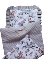 KOCYK pościel DO WÓZKA 50x75cm wafel HAFT imię METRYCZKA+PODUSZKA wyprawka