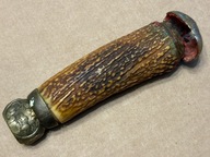 Elementy rękojeści starego noża - sztyletu myśliwskiego