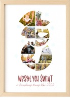 Personalizowany plakat świąteczny – kolaż 11 zdjęć w kształcie bałwanka