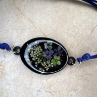 Bransoletka regulowana handmade | kwiaty w żywicy sznurek