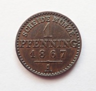 Prusy 1 pfenning 1867 A