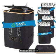 Kosz dwukomorowy na butelki, puszki zwrotne, KAUCJA - 145L, 4 worki GRATIS!