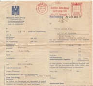 TRZECIA RZESZA -rachunek -frankatura mechaniczna CZERWONY KRZYZ -1944 rok