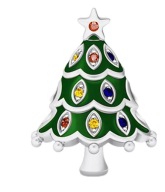 Charms-zawieszka Lśniąca choinka emalia