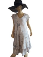 SUKIENKA włoska w kwiaty z falbaną 40/42