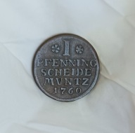 BRUNSZWIK WOLFENBUTTEL - 1 PFENNIG 1760 - Karol I - dzikus