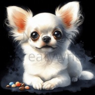 Panel z nadrukiem wodoodporny 45/45cm na torbę chihuahua