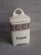 MAŃCZAK STARY FAJANS PUDEŁKO KUCHENNE POJEMNIK NA PRZYPRAWY LATA20 CHODZIEŻ