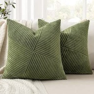 Komplet Poszewek na Poduszki 2szt Zielone Miulee 45x45 Poszewka Dekoracyjna