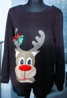 GEORGE sliczna bluza z reniferem,super nos r 46