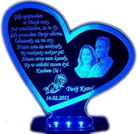 WALENTYNKI PODŚWIETLANA STATUETKA Z ZDJĘCIEM SERCE