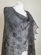 Ręcznie wykonana ekskluzywna chusta z kid moheru i jedwabiu