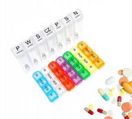 KASETKA ORGANIZER PUDEŁKO NA LEKI TABLETKI POJEMNIK 7 DNI TYGODNIOWY POLSKI