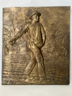 7386) SIEWCA BRĄZ RZEŹBA ART DECO