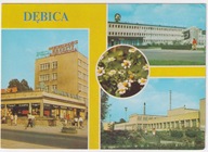 DĘBICA Pawilon Dom Handlowy Bar Vitto reklama PKO neony 1988r.W.U.Ch b742