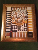 Duży obraz olejny malowany na płótnie w pięknej ramie