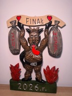 Diabelski ciężarowiec – rzeźba w drewnie Mariana Kunickiego – WOŚP Augustów