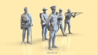 Żywica figurki amerykańskich żołnierzy z WWI 1/16