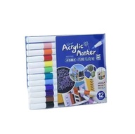 AKRYLOWE Pisaki Mazaki Markery Flamastry Do Ubrań Kamieni Wodoodporne 12szt