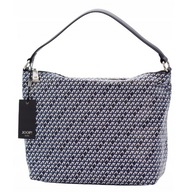 Joop! Jeans duża torba shopper A4 niebieska eko skóra z paskiem