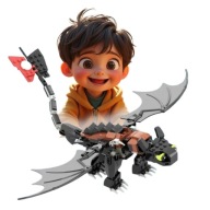 KLOCKI DO SKŁADANIA NOCNA FURIA SZCZERBATEK - KREATYWNA ZABAWKA DLA DZIECI