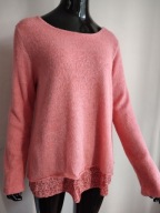 WŁOSKI sweter od spodu dzianina w kwiatki 38