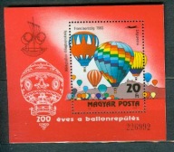 WĘGRY ** 200 lat pierwszego lotu balonem Mi BL 162