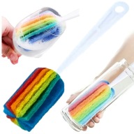 Sztywna SZCZOTECZKA Pędzelek Do MYCIA Butelek WYSOKICH Szklanek KOLOROWA