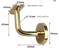 UCHWYT DO PORĘCZY ZŁOTO, UCHWYTY OKRĄGŁE PORĘCZE TRALKI SCHODY