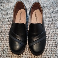 Mokasyny damskie czarne z wkładką skórzaną r. 39