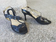 SABRINA CHIC nr 37 włoskie czarne sexy sandały skóra