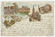 G55 Gruss aus Bromberg Bydgoszcz 1898 r Wczesna piękna LITOGRAFIA Składanka