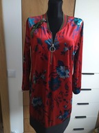 Efektowna włoska sukienka damska L Rina Scimento welur kameleon tunika