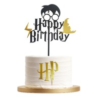 Topper Harry Potter na tort – Happy Birthday + dekoracja HP na bok