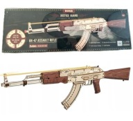 Karabin AK-47 Puzzle Drewniane 3D Drewniany Mechaniczny Model na Gumki DIY