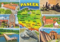 PASŁĘK - BRAMA MŁYŃSKA - MURY - ZAMEK - BRAMA - KOŚCIÓŁ - MAPKA