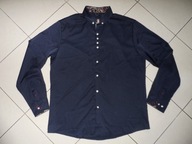 ELASTYCZNA NOWA GRANATOWA KOSZULA r L XL 42 43 elastan