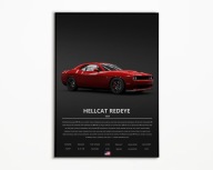 PLAKAT DODGE CHALLENGER SRT REDEYE IDEALNY NA PREZENT NAJWYŻSZA JAKOŚĆ A3
