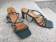 PRIMARK nr 41-40/7UK eleganckie ciemnozielone sandały na słupku nowe